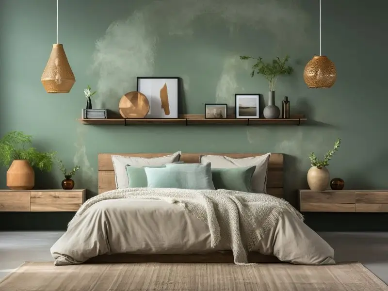 Contemporary bedroom design featured in Corpus Christi homes for sale with calming modern finishes